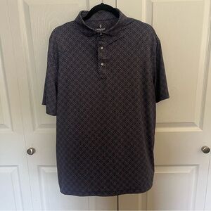 Granger Navy Patterned Golf Polo Shirt